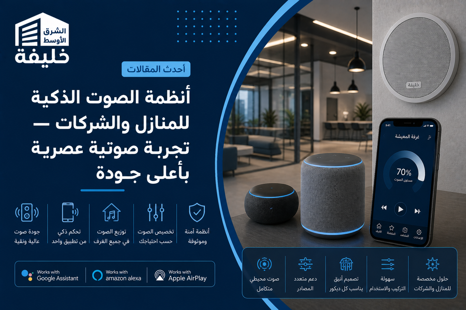 أنظمة الصوت الذكية للمنازل والشركات — تجربة صوتية عصرية بأعلى جودة